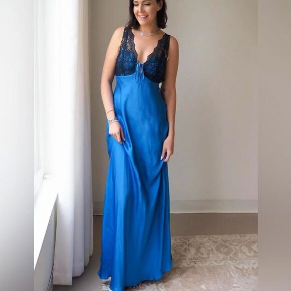 FREE PEOPLE Countryside Maxi Slip - Campanula Combo SIZE M - Picture 11 of 14